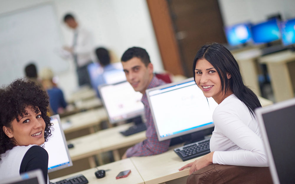 students in a teaching room